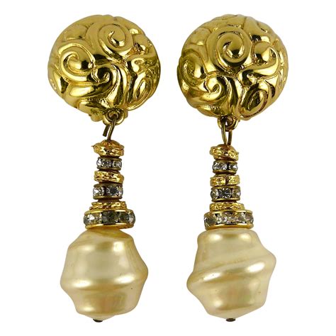 ysl pearl earrings in metal|YSL earrings vintage.